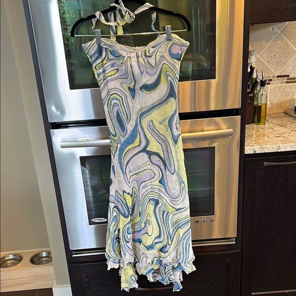 Papillio Yellow and Blue High‎ Low Dress - Picture 4 of 8